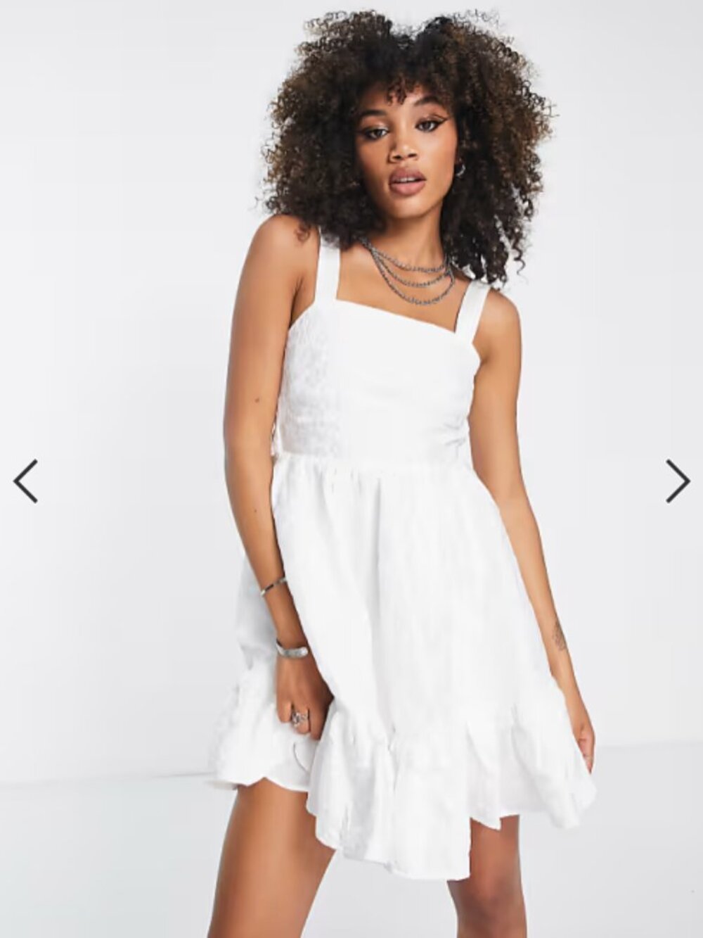 Sister Jane | Mini Cami Dress w Bow White Jacquard L NWoT